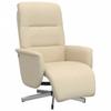 Recliner with Footstool Cream Fabric