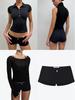 American Spicy Low-Waist Black Ultra-Shorts: Simple, Slimming, Tight-Fit Hot Pants
