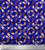 Soimoi Modrá poly krepová látka damaškový květinový potisk látka na metr 42 palců