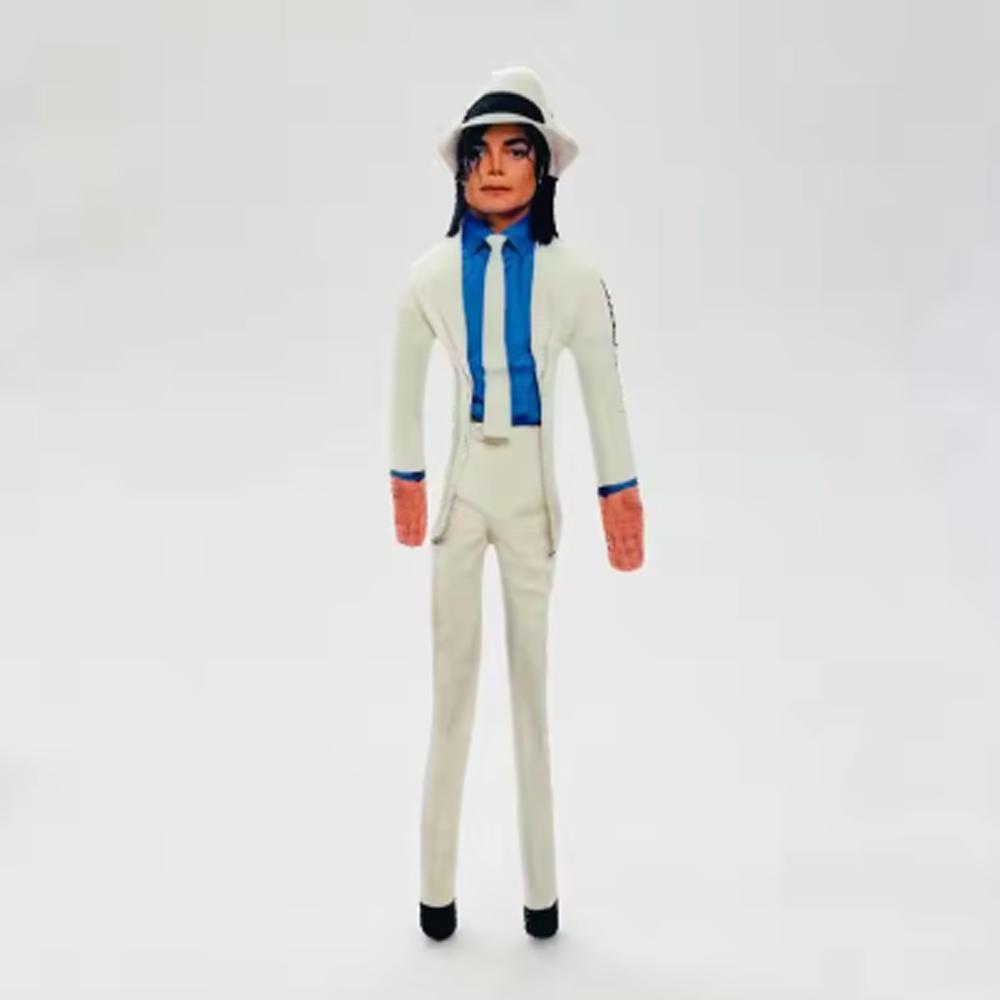 Michael Biegbare Plüschpuppe Flexibler Drahtrahmen Positionierbar MJ Abstrakte Ratten-Trockenfleischpuppe King of Pop Sammlerspielzeug Fan-Geschenk