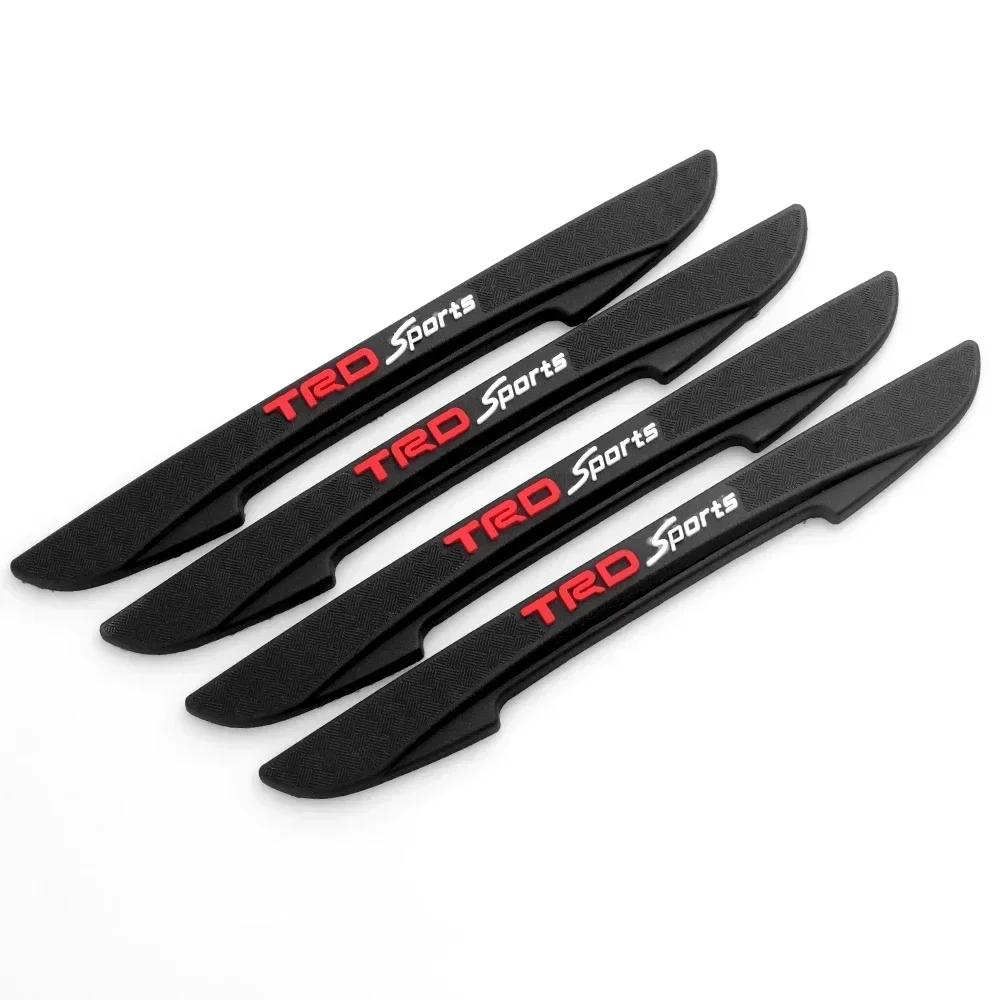 4Pcs Toyota Car Door Edge Anti-collision Strips Bumper Trim Sticker Accessories For Rav4 Corolla Chr Yaris Camry Cross Auris TRD