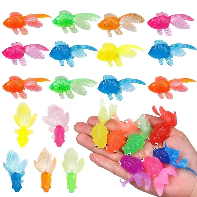 5/10PCS Realistic Floating Artificial Goldfish - Rubber Fake Fish, Aquarium Ornament & Interactive Cat Toy