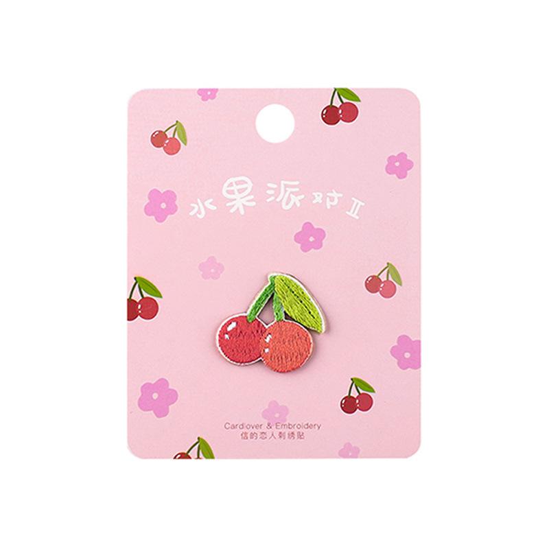 Fruit Party Cloth Sticker Girl Heart Embroidery Pattern Sticker Clothes Hand Account Decoration Sticker Repair Subsidy Patch Sticker