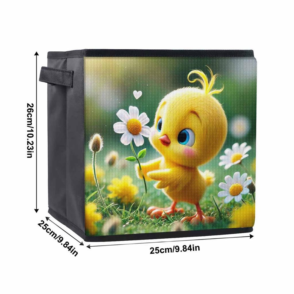 Little Yellow Chicken and Flower 5D Diamond Painting Storage Basket Full Round Drill Mosaic Diamond Embroidery Cross Stitch Kits Home Decor Home Decor