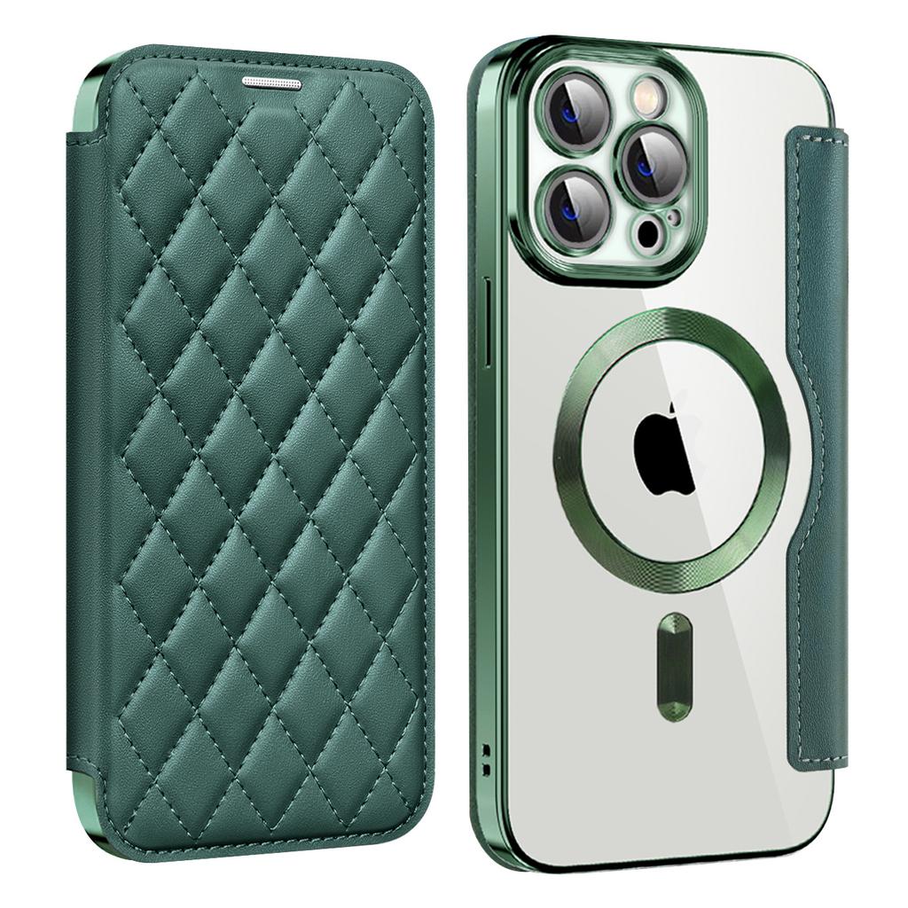 Applicable to 15PROMAX rhombus plug-in card protective case 16 Yadun Xiaoxiangfeng magnetic flip mobile phone leather case