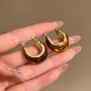 Elegant Retro Coffee Stud Earrings for Women - 2026 New Style, Versatile Autumn/Winter Accessory