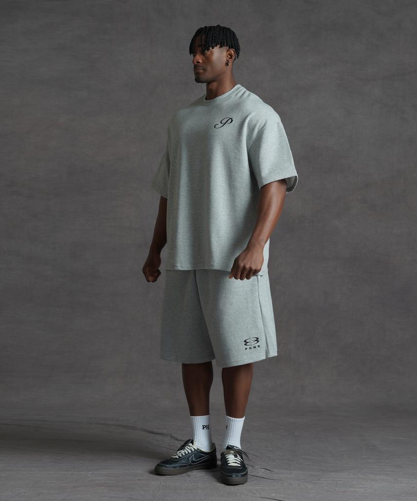 PHERMENON Oversized P Short Sleeve T-Shirt - Gray