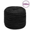 152498 vidaXL Boat Rope Black Full 6 Mm 100 M Polypropylene