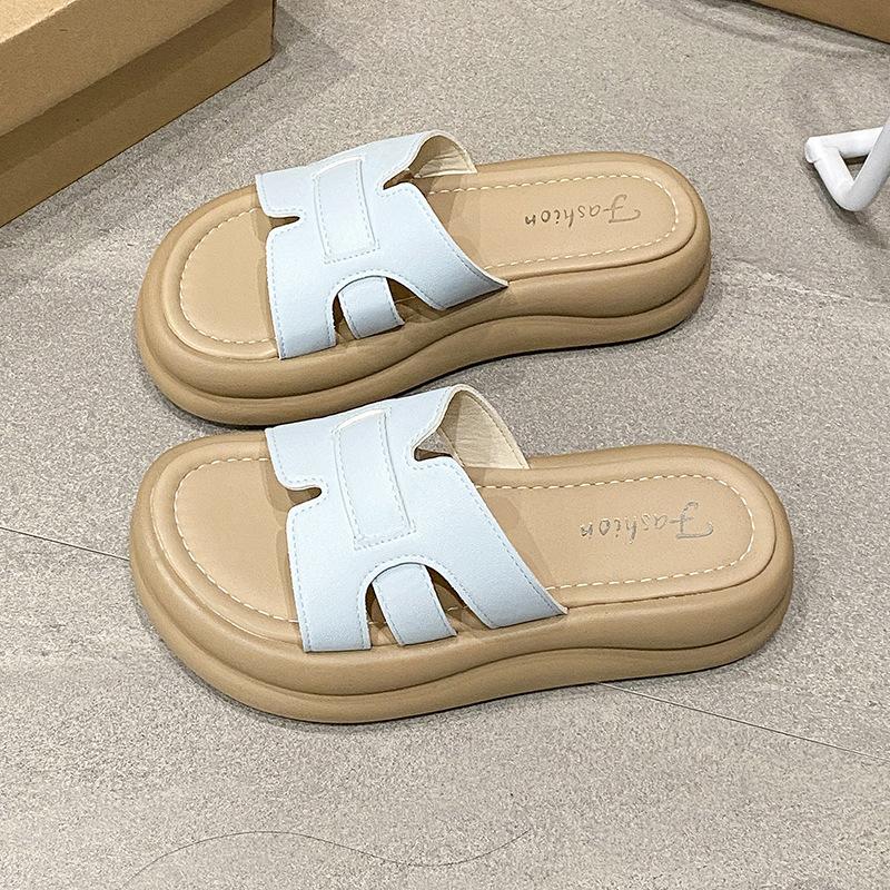 Summer outer wear thick-soled heightening casual versatile cool slippers women's fashion versatile casual slippers women