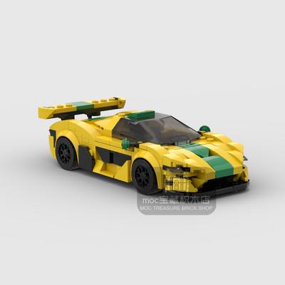 MOC P1 GTR  368szt. wyścigowy samochód sportowy Pojazd Wyścigówka Klocki Cegła Kreatywny Garaż Zabawki dla Chłopców