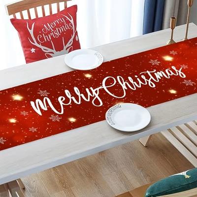 New Year Christmas Table Runner Snowman Santa Claus Xmas Table Flag Cover Navidad Gift Elk Christmas Tablecloth Christmas Party