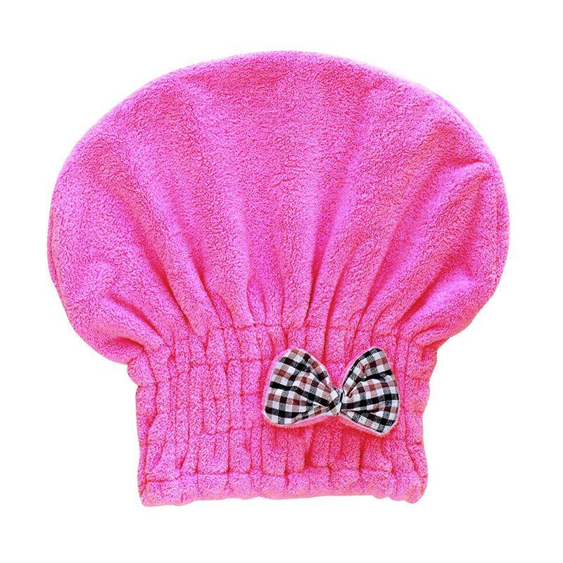 Bow Tie Solid Color Microfiber Dry Hair Cap Shower Cap Super Absorbent Thickened Shower Cap Dry Hair Towel Soft and Comfortable