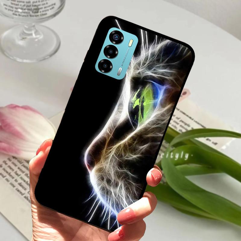 For ZTE Blade V40 Vita Case 8045 6.75" Animal Cartoon Soft Silicone Funda for ZTE Blade V40 Vita Phone Cover V40Vita Black Coque