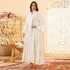 New Middle East Dubai Long sleeve V-neck Robe Sequins Dress Sequin Flared Sleeve Dress
