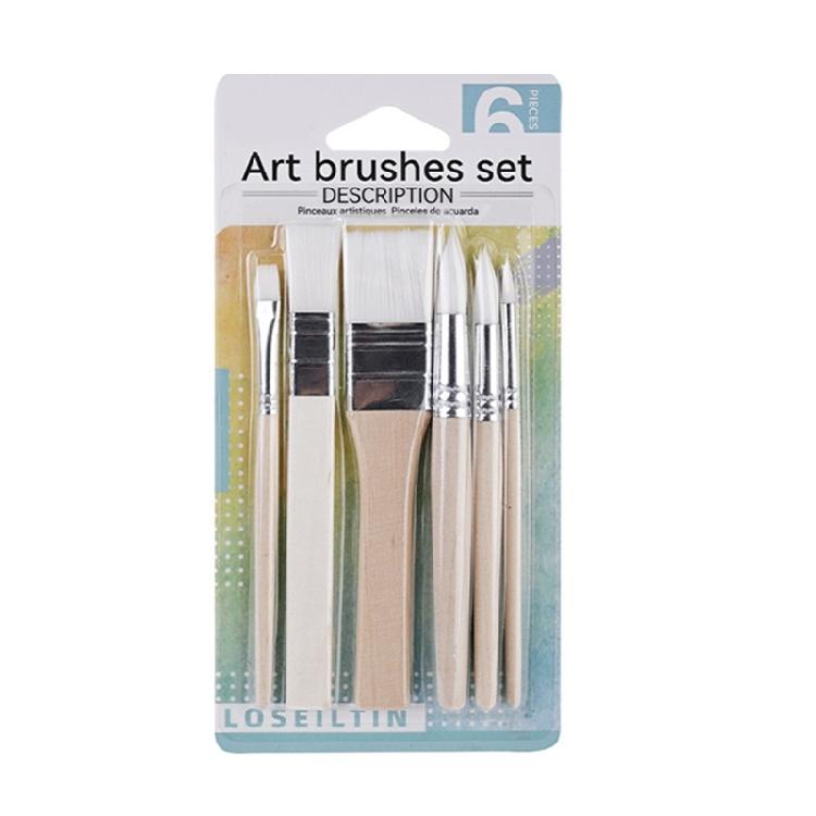 

6 Pcs Artist Brushes Art Paint Brushes Acrylic Paint Brush Nylon Hair Painting Brushes for Watercolor Oil Painting 1