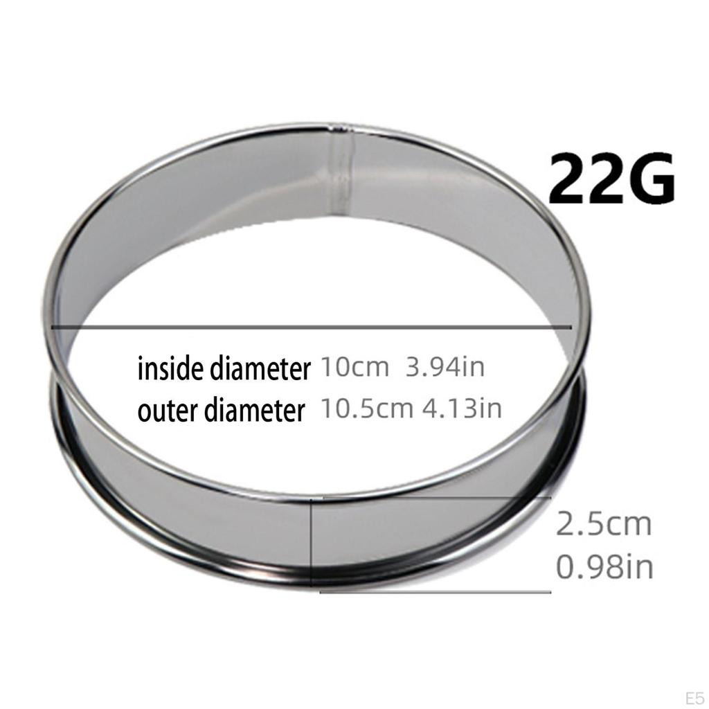 Crumpet Rings Double Rolled Tart Fondant Cutter Tool Biscuit Making Metal Cooking Round
