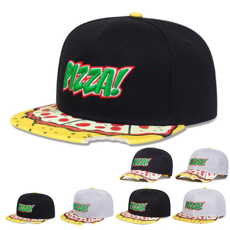 Pizza Cartoon Embroidered Baseball Cap With Adjustable Fit For Casual Summer Wear