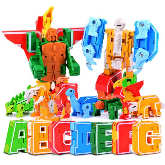 A-G Englischer Buchstabe Transformation Alphabet Dinosaurier Roboter Kinderspielzeug