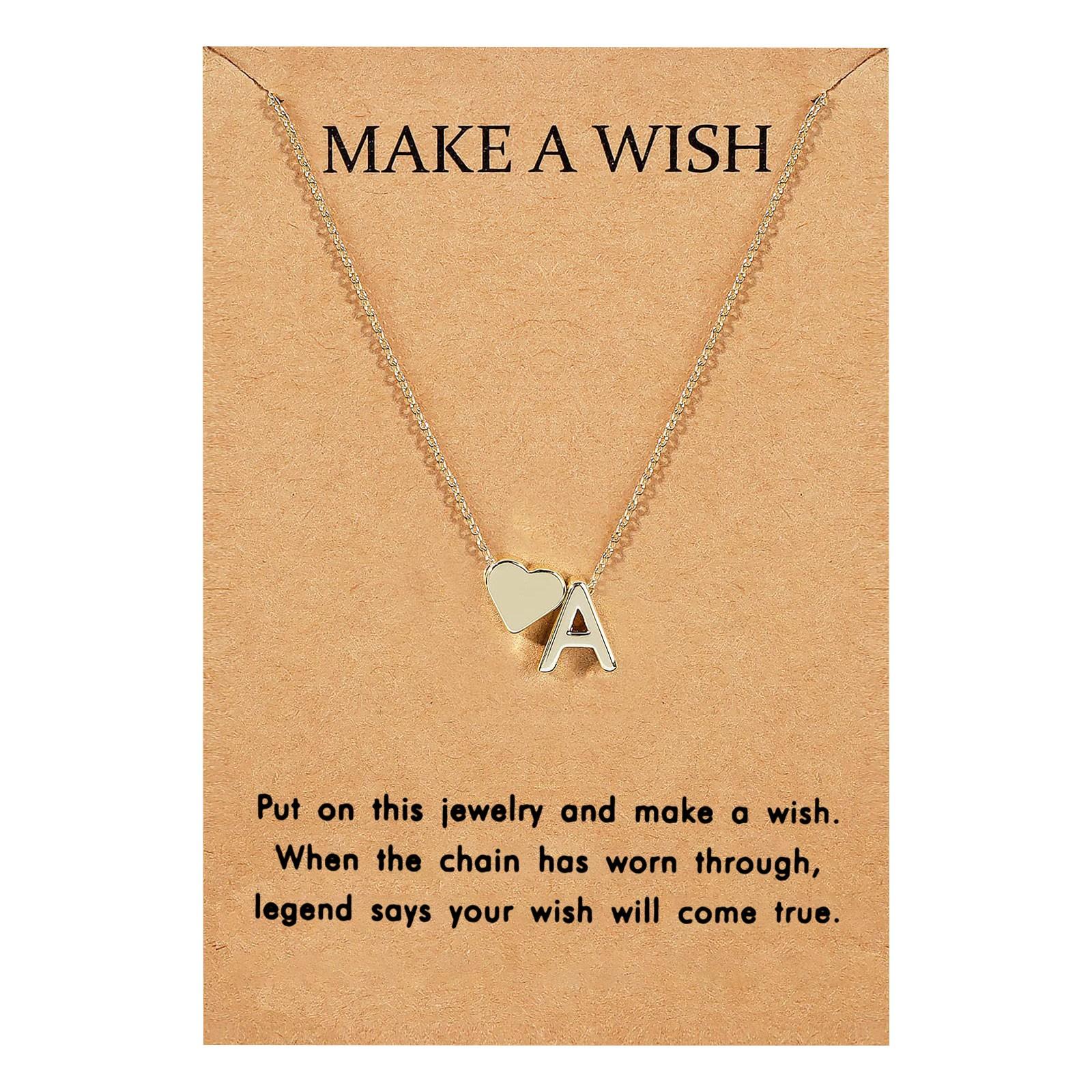 Initial Heart Necklace Heart Letter Necklace Valentine s Day Gift One Size