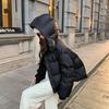 Giacca in Piuma con Cappuccio Nuova Invernale Donna Versione Coreana Ispessita Larga Temperamento Giacca a Pane