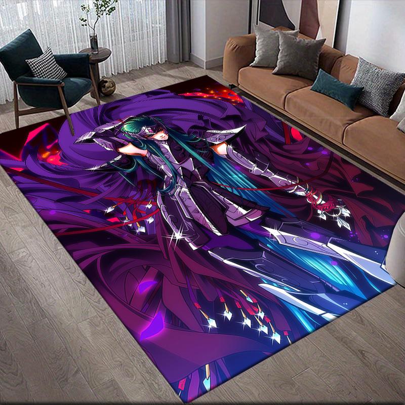 Saint Seiya Golden Saints Anti-Slip Floor Mat, Rectangular Carpet for Bedroom & Entertainment Space