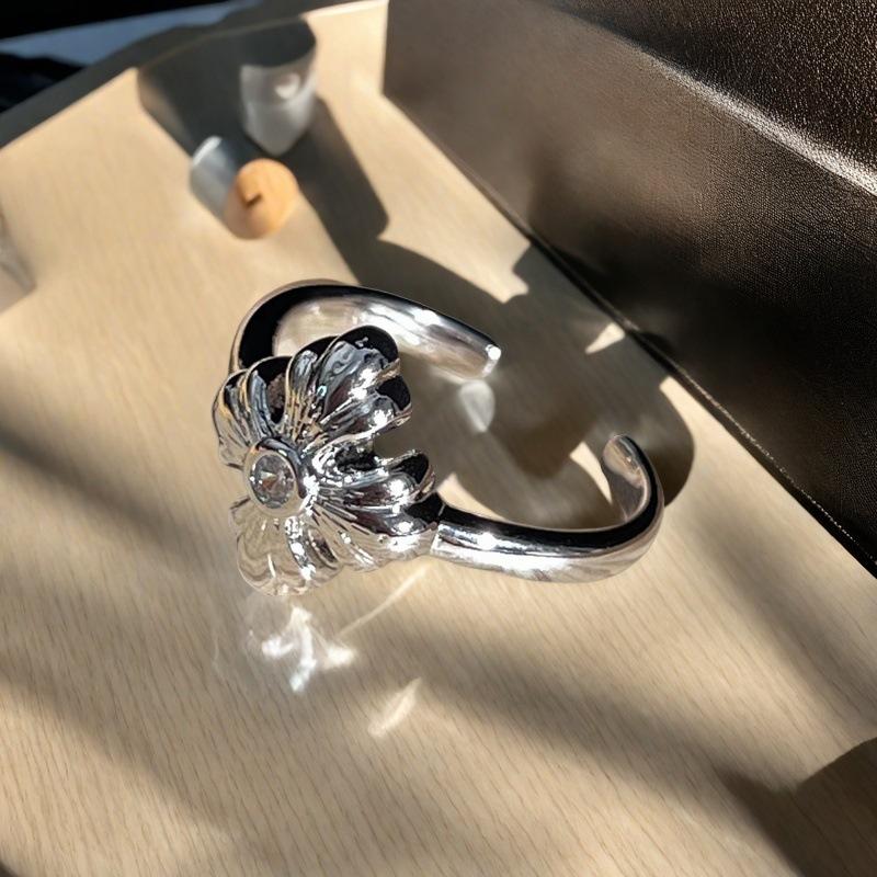 Fashion Light Luxury Iris Cross Open Ring Femininity High Sense Niche Design Exquisite Ring