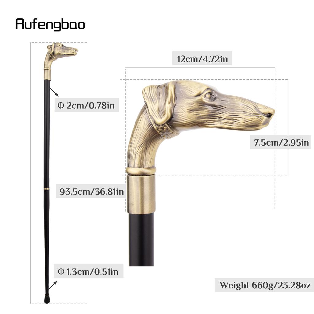Yellow Dog Sausage Dog Head Walking Cane Fashion Decorative Walking Stick Gentleman Elegant Cosplay Cane Knob Crosier 93cm