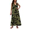 Women's Fashion Casual A-line Floral Printed Hammer Feel Loose Long Skirt With Pockets