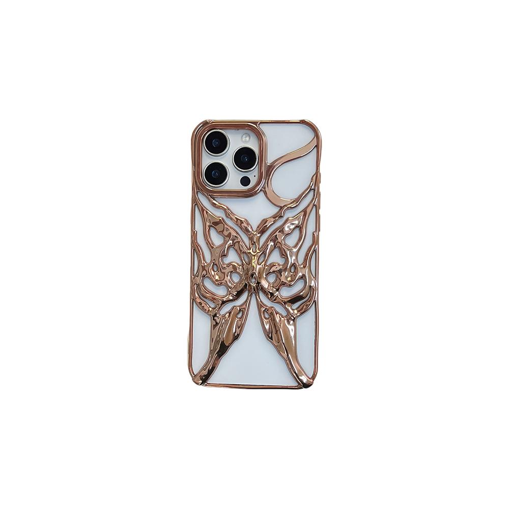 Etui 3D z motylem i płomieniem odprowadzające ciepło na telefon iPhone 16 15 14 13 12 11 Pro Max 16E Galwanizowane Odporne na wstrząsy Miękkie etui