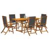 VidaXL 7pcs Garden Dining Set Solid Acacia Wood Textilene, Outdoor Dining Set, Room Furniture 3279269