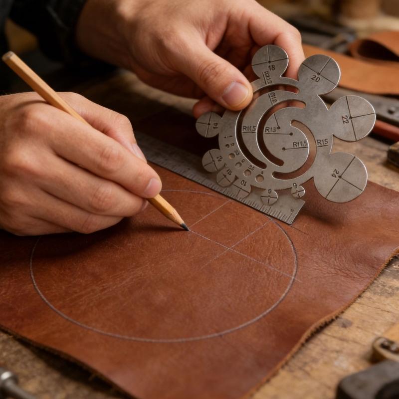 Stainless Steel Circle Gauges Leather Cutting Tool Corner Cutter for Accurate Measurement in Leatherwork