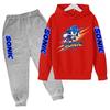 Children's Fall Winter Hooded Sweatshirts Men's Women's Styles Ages3-12cartoon Anime Cat Clothing Long-sleeved Shirt+pants Set