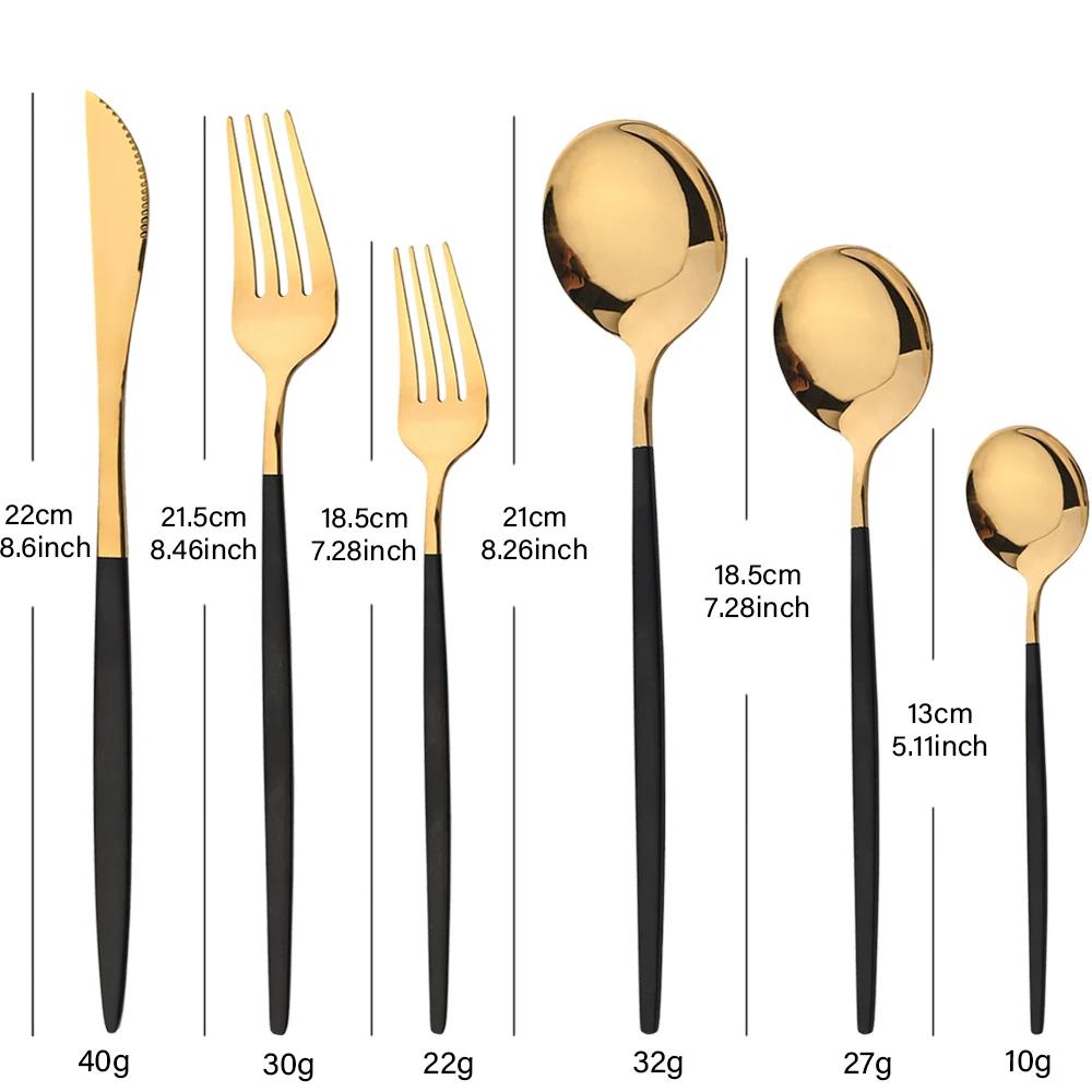 36Pcs Cutlery Set Stainless Steel Knife Fork Spoon Dinnerware Western Tableware Set Kitchen Flatware Dinner Silverware Table Set