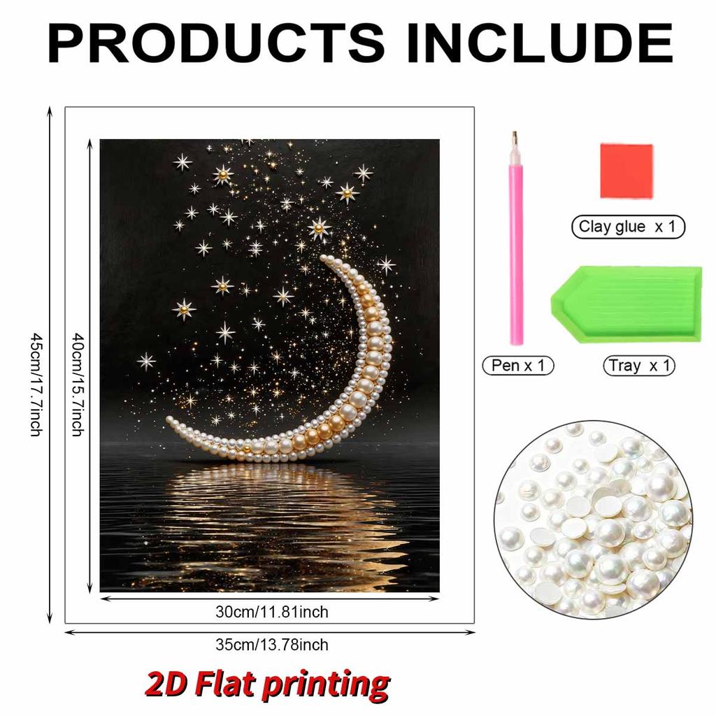 Pearl DIY The Calm Sea Surface Art Kits 15.7x19.6inch Gem Art Pearl Painting Kits Without Frame for Adults Gift Idea Home Wall Decor
