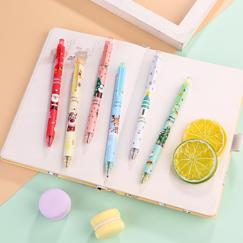 Adorable Christmas Click Pen Series: Stylish Black Neutral Push Pen for Study Supplies