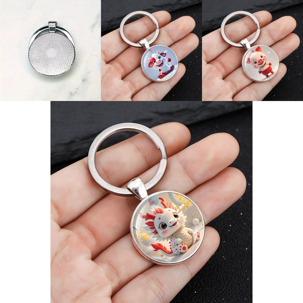 Chinese Zodiac Sign Keyring With Adorable Animal Motifs Zinc Alloy For Holiday Present