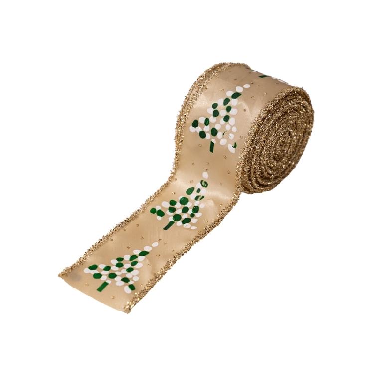 Christmas Craft Ribbon 5.46yardX5cm For Art Craft Christmas Tree Wreath Doorway Holiday Party Decoration and Packaging