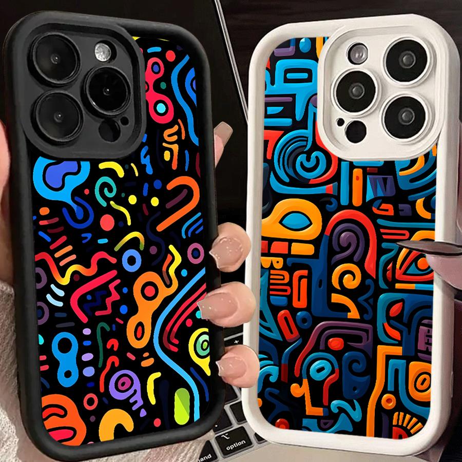 Phone Cover Case for iPhone 17 Pro Max 13 16 11 14 12 Pro 15 Plus 17e Air Colorful Pattern