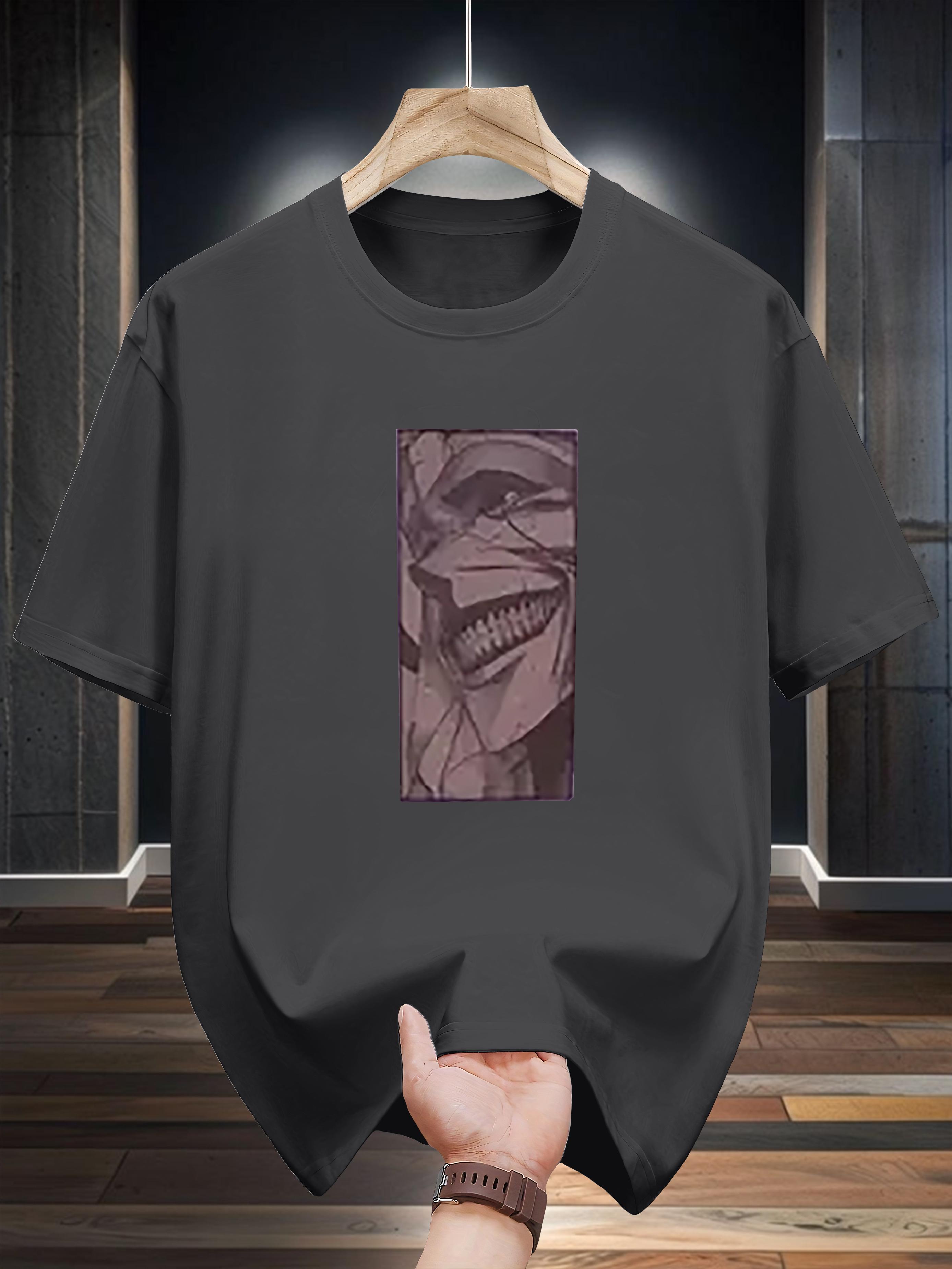 Niuwang Selection 200g 100% Cotton Short Sleeve T-shirt - Black Geometric Graphic Print M
