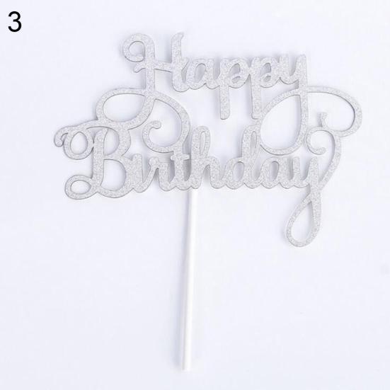 1 ks Veselé narozeniny Dezertový dortový topper Vkládací karta Party laskavosti Dekorace