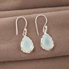 Ohrringe aus Aquamarin-Chalcedon, 925er Sterlingsilber, Edelsteinohrringe, handgefertigtes, zartes Schmuckgeschenk für Sie