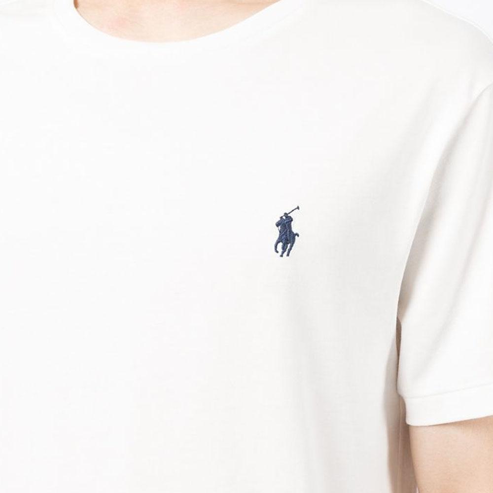 Polo Ralph Lauren SS23 Logo Bestickt Baumwolle Kurzarm T-Shirt Herren Oberteile Rosa Weiß 710671438-186