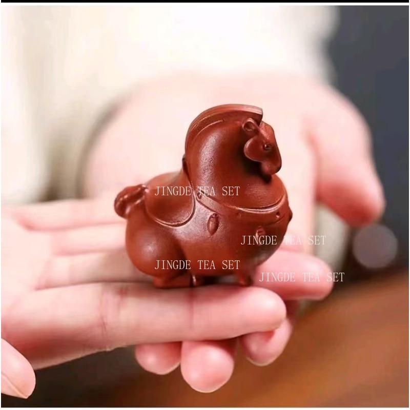 Purple Clay Chinese Tang Style Pony Tea Pet Desktop Tea Playing Ornaments Immediate Success Upon Arrival Tea Set Accessories