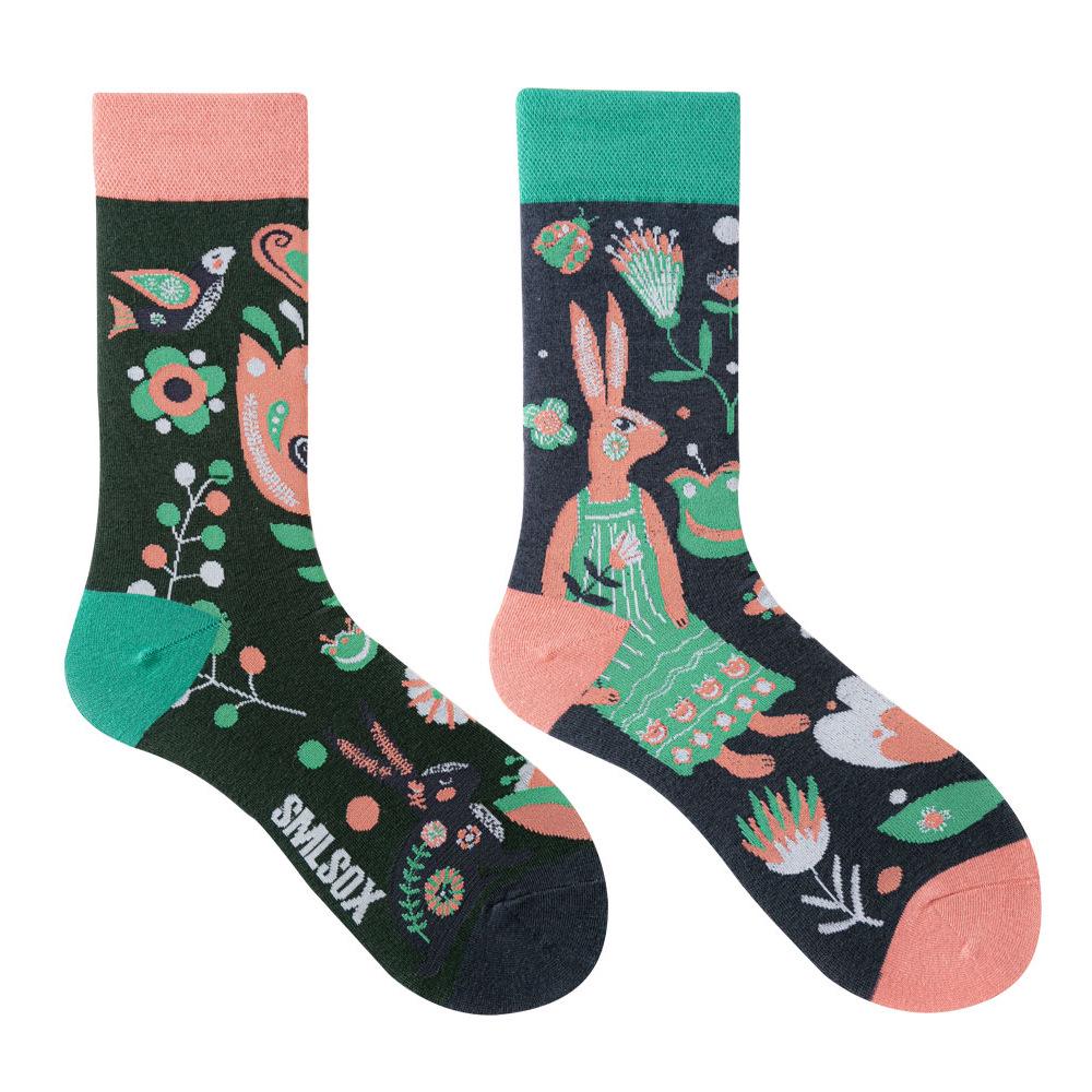 Calzini AB Asimmetrici Trendy Divertenti per Coppia Anatra Mandarina Colorati Calzini a Mezza Gamba SMLSOX