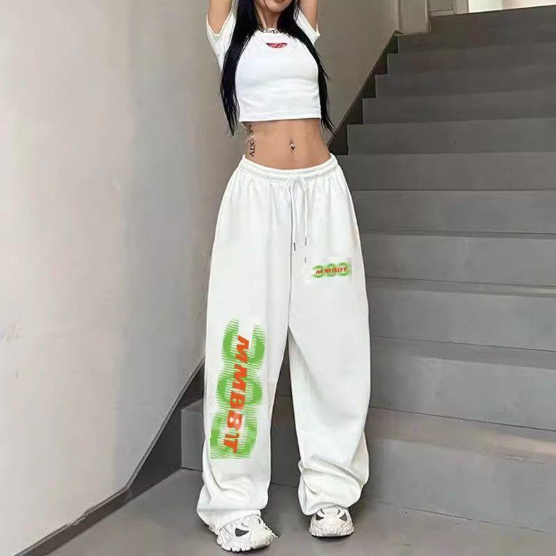 

Модный стиль Уличный хип-хоп Спортивные штаны Женские Свободные Ретро Цветочный принт Повседневный комбинезон Сексуальные Джазовые танцы Двусторонний Носимый Штаны с манжетами на щиколотках 939 white pants [Green Print]] M