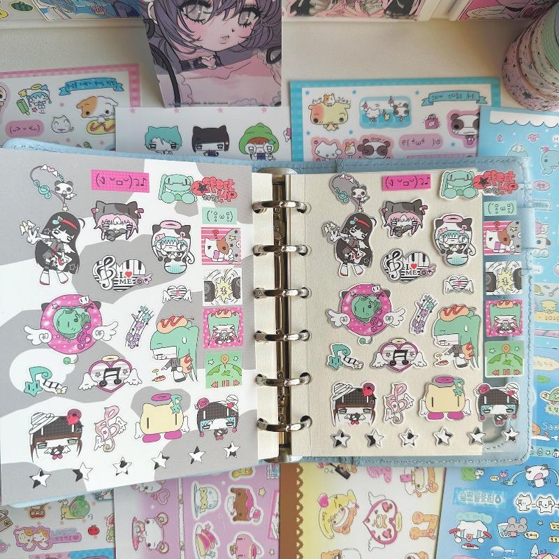 Korean Cute Cartoon Animal Stickers INS Style DIY Scrapbook Sticker Set for Journal Diary Decoration