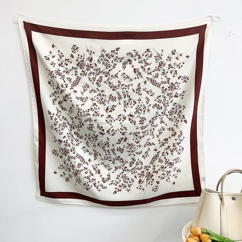 New twill floral square scarf silk scarf women s 2026 new neck high-end scarf shawl women s dual-purpose 90*90cm