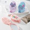 2 In1 Portable Folding Hair Comb With Mirror, Lightweight & Travel-Friendly Perfect Gift For Women & Girls