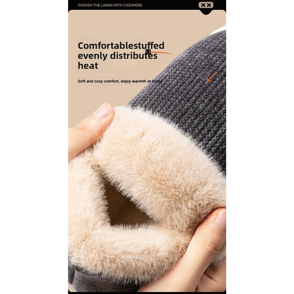 Бавовняні капці, Зимовий каблук-мішок, Товста підошва, Для дому, Предмети домашнього вжитку, Оксамитова ізоляція, Нековзке бавовняне взуття, Осінньо-зимовий одяг для вулиці