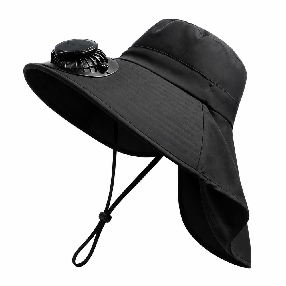Protection UV Hommes Femmes Chapeaux Ventilateur Solaire 800 mAh Travail Chapeau de Soleil Séchage Rapide Chapeau Bob Été Extérieur